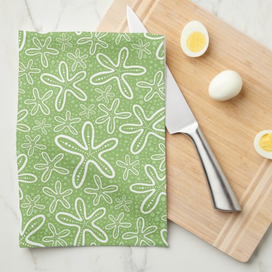 Shell Pattern on Spotted Background Theedoek (Quarter Fold)