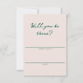 Shell Pink and Green Simple RSVP Card (Devant)