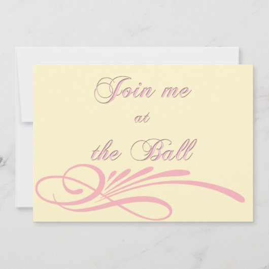 Shell Pink Debutante Ball Uitnodiging (Voorkant)