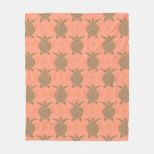 Shell Pink Zee Turtle Fleece Blanket