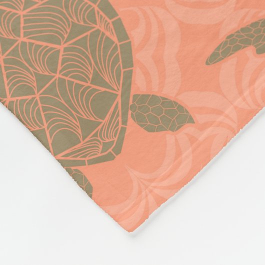 Shell Pink Zee Turtle Fleece Blanket (Hoek)