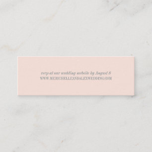 Shell roze minimalistische trouwwebsite RSVP-kaart Mini Visitekaartje