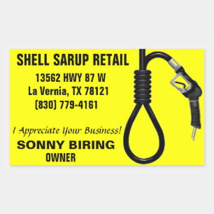 SHELL SARUP RETAIL RECHTHOEKIGE STICKER