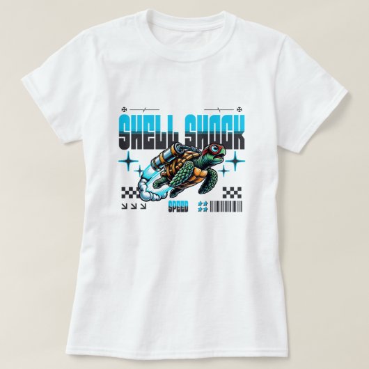 Shell Shock Turbo Turtle T-shirt (Design voorkant)