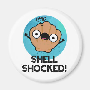 Shell Shocked Funny Seashell Pun Magneet