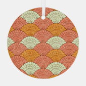 Shell spektakel: Abstracte Zeeen Glas Ornament (Achterkant)