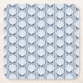 Shell Stripe Elegance! Vierkante Kartonnen Onderzetter