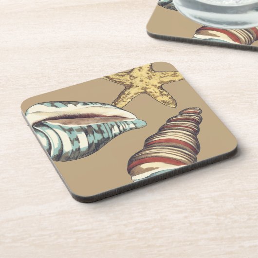 Shell Trio op Khaki Bier Onderzetter (Linkerzijde)