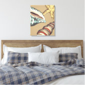 Shell Trio op Khaki Canvas Afdruk (Insitu (Slaapkamer))