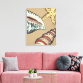 Shell Trio op Khaki Canvas Afdruk (Insitu (Woonkamer))