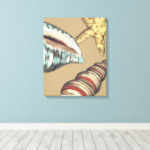 Shell Trio op Khaki Canvas Afdruk (Insitu (Houten vloer))