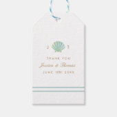 Shell Waterverf Aqua Bruiloft Favor Labels Cadeaulabel (Voorkant)