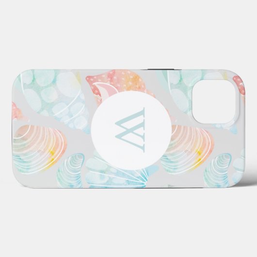 Shell Waterverf Monogram Case-Mate iPhone Case (Achterkant (horizontaal))