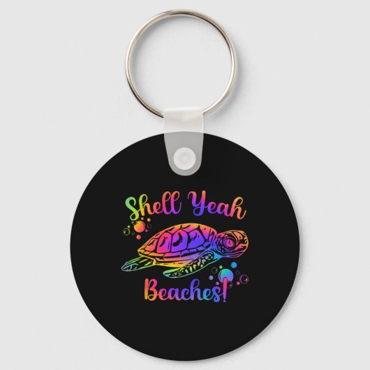 Shell Yeah Beaches Tie Dye Turtle Shell Yeah 2 Sleutelhanger (Voorkant)