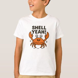 Shell Yeah Fun Oranje Krab Grafiek T-shirt