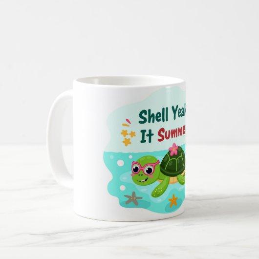 Shell Yeah It’s Summer Sea Turtle Mug (Devant gauche)
