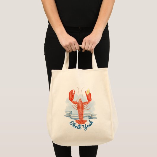 Shell Yeah Lobster / Coastal Beach Pun Tote Bag (Voorkant (product))