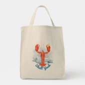 Shell Yeah Lobster / Coastal Beach Pun Tote Bag (Achterkant)