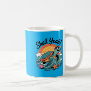 Shell Yeah Schattige Schildpad Oceaan Strand Pun Z Koffiemok
