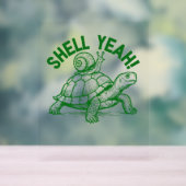 Shell Yeah Turtle Snail Funny Acryl Bord (Neutraal)