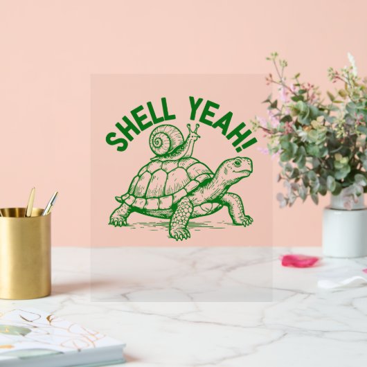 Shell Yeah Turtle Snail Funny Acryl Bord (Huwelijk)