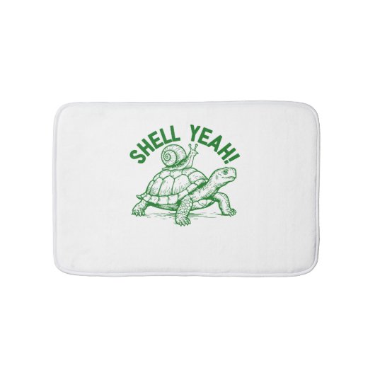 Shell Yeah Turtle Snail Funny Badmat (Voorkant)