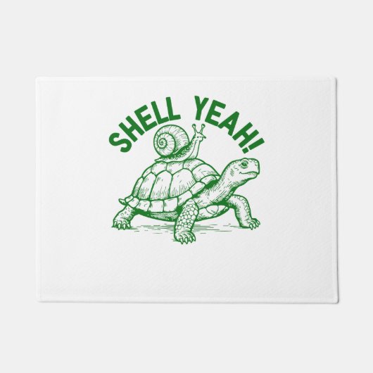 Shell Yeah Turtle Snail Funny Deurmat (Voorkant)