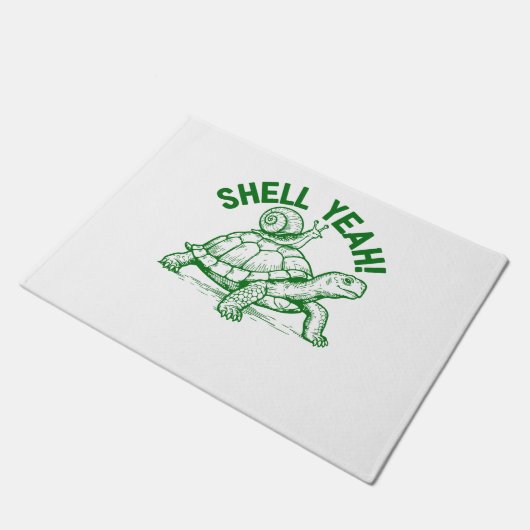 Shell Yeah Turtle Snail Funny Deurmat (Schuin)