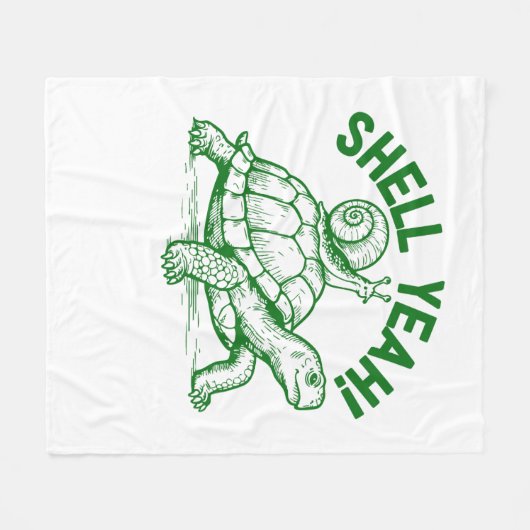 Shell Yeah Turtle Snail Funny Fleece Deken (Voorkant (Horizontaal))