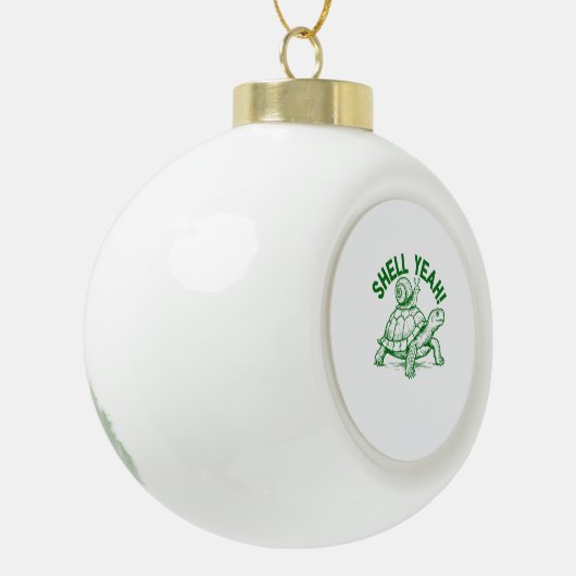 Shell Yeah Turtle Snail Funny Keramische Bal Ornament (Links)