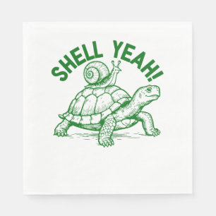 Shell Yeah Turtle Snail Funny Servet