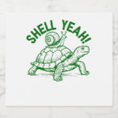 Shell Yeah Turtle Snail Funny Sparkling Wijnetiket (Enkel label)