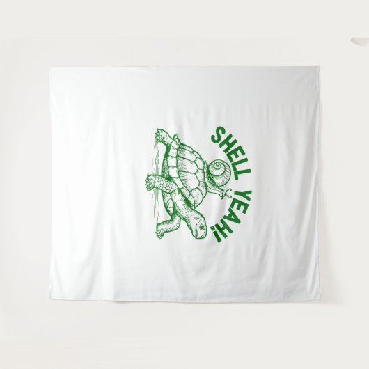 Shell Yeah Turtle Snail Funny Wandkleed (Voorkant (horizontaal))