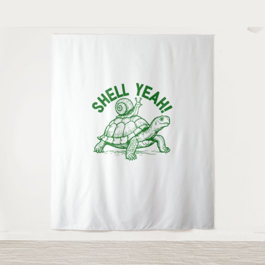 Shell Yeah Turtle Snail Funny Wandkleed (Voorkant)