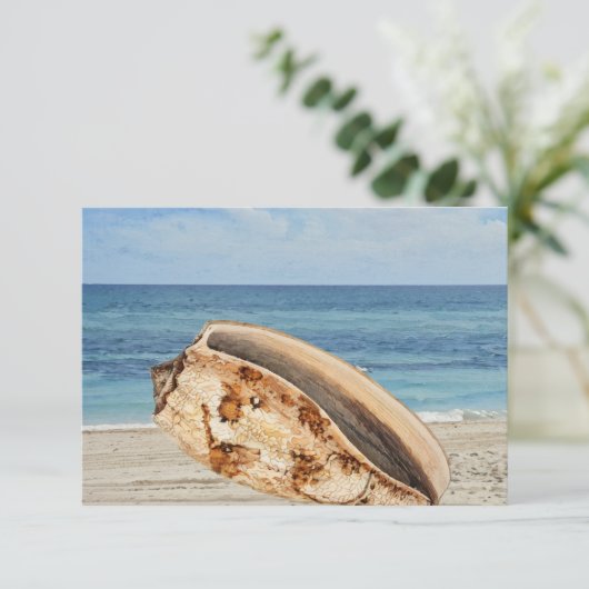 Shell Zee Beach Ocean Milestone Verjaardag Flat Ka Bedankkaart (Staand voorkant)