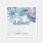 Shellabration | Strand Zeesterren Schelpen  Servet (Voorkant)