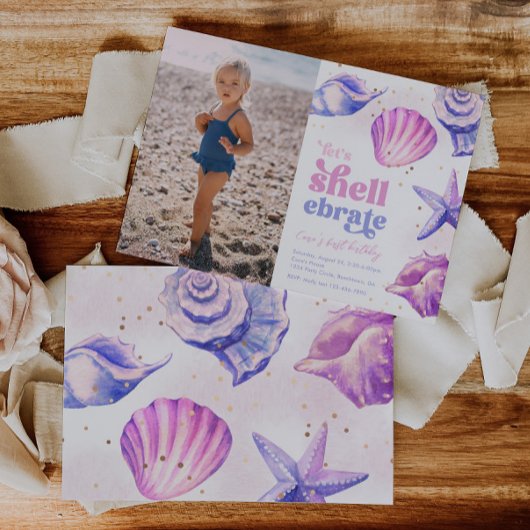 Shellebrate Photo Invitations d'anniversaire