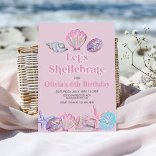 Shellebrate Seashell Strand Verjaardag Kaart