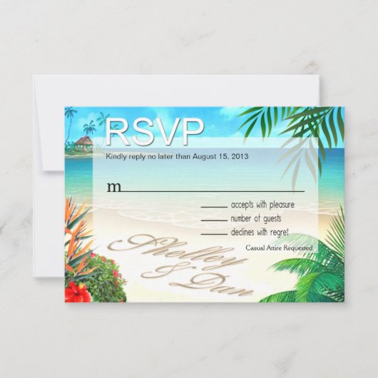 Shelley & Dan Exotic Beach RSVP ::custom : (Devant)