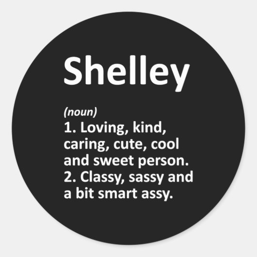 Shelley Definition D Funny Birthday  Ronde Sticker (Voorkant)