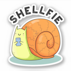 Shellfie Funny Snail Selfie Pun Sticker