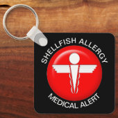 Shellfish Allergy Medical Alert Sleutelhanger (Voorkant)