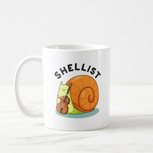 Shellist Funny Snail Cello Pun Koffiemok (Links)
