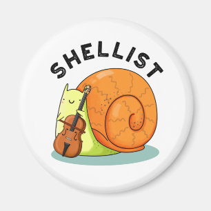 Shellist Funny Snail Cello Pun Magneet
