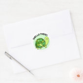 Shello Daar Funny Tortoise Pun Ronde Sticker (Envelop)