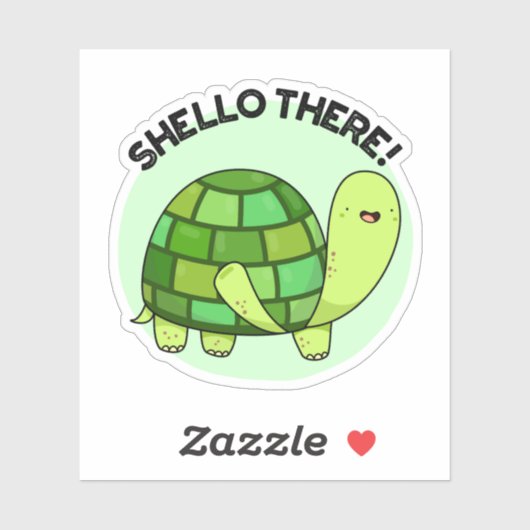 Shello Daar Funny Tortoise Pun Sticker (Vel)