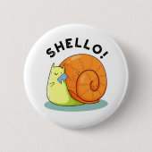 Shello Funny Snail-telefoongesprek Ronde Button 5,7 Cm (Voorkant)