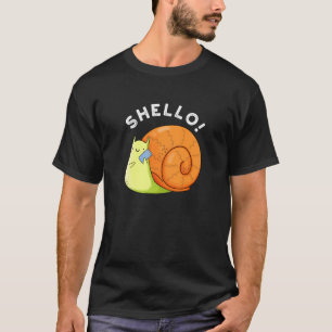Shello Grappige Slak Mobiele Telefoon Pun Dark BG T-shirt