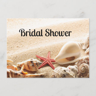 Shells and Starfish Bridal Shower Invitation Kaart