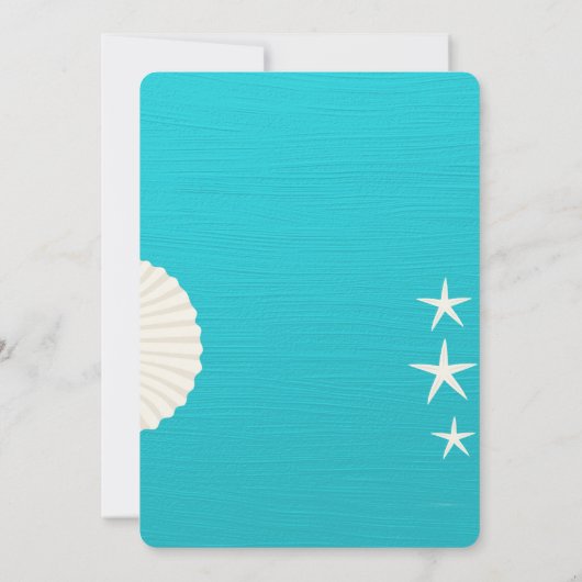 Shells Beach Mariage Répétition Dîner Invitations (Dos)